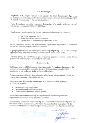 Referencje Skidy  Polpharma