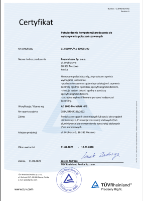 AD 2000 HP 0— Spełnienie wymagań odnośnie produkcji zbiorników ciśnieniowych na rynek niemiecki